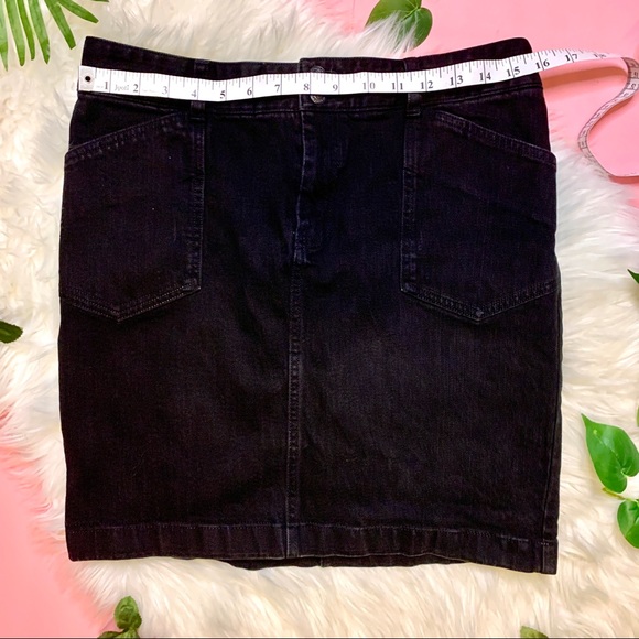 SOLD- American Living Black Denim High Waist Skirt Size 8 Pockets - Picture 7 of 11